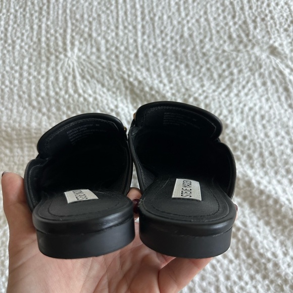 Steve Madden Black Leather Mules with Gold Detail - Picture 7 of 7